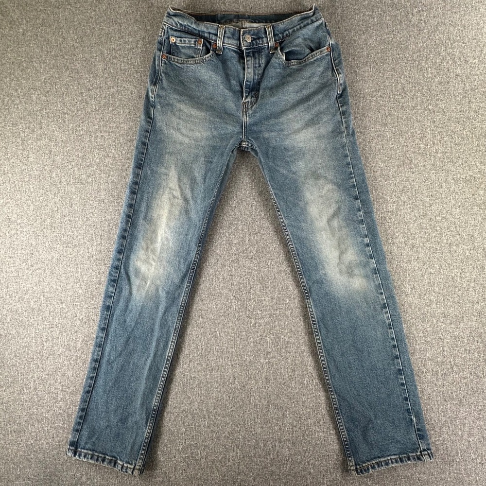 Levi's Jeans Mens 30x32 505 Regular Fit Blue Stretch Straight Leg Denim
